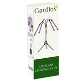 Set 4 lampade LED per la crescita delle piante Gardlov 19388 – 80 LED, timer, dimmer 10 livelli, piantana regolabile 73–153 cm, IP54