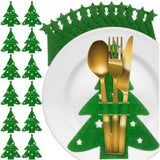 Portaposate Alberi di Natale Ruhhy feltro verde 12 pezzi