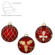Pallina di Natale in vetro rossa decorata 8 cm
