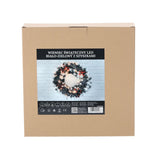 Corona Natalizia Bianca e Verde con Pigne e 40 LED a Batteria