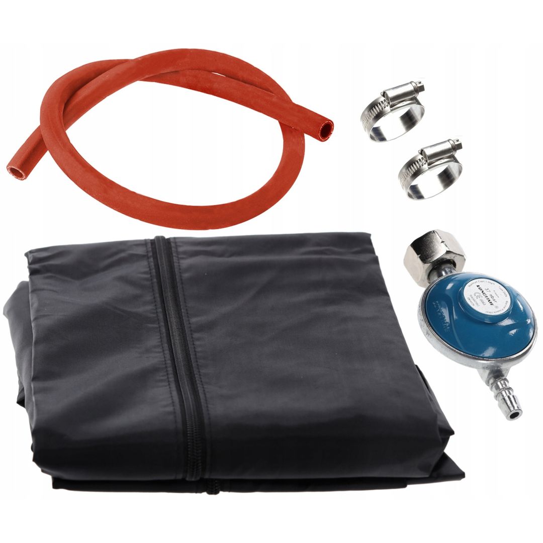 Tubo gas, riduttore e copertura in dotazione