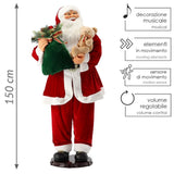 Babbo Natale che Balla con i Regali e Musica 150 cm