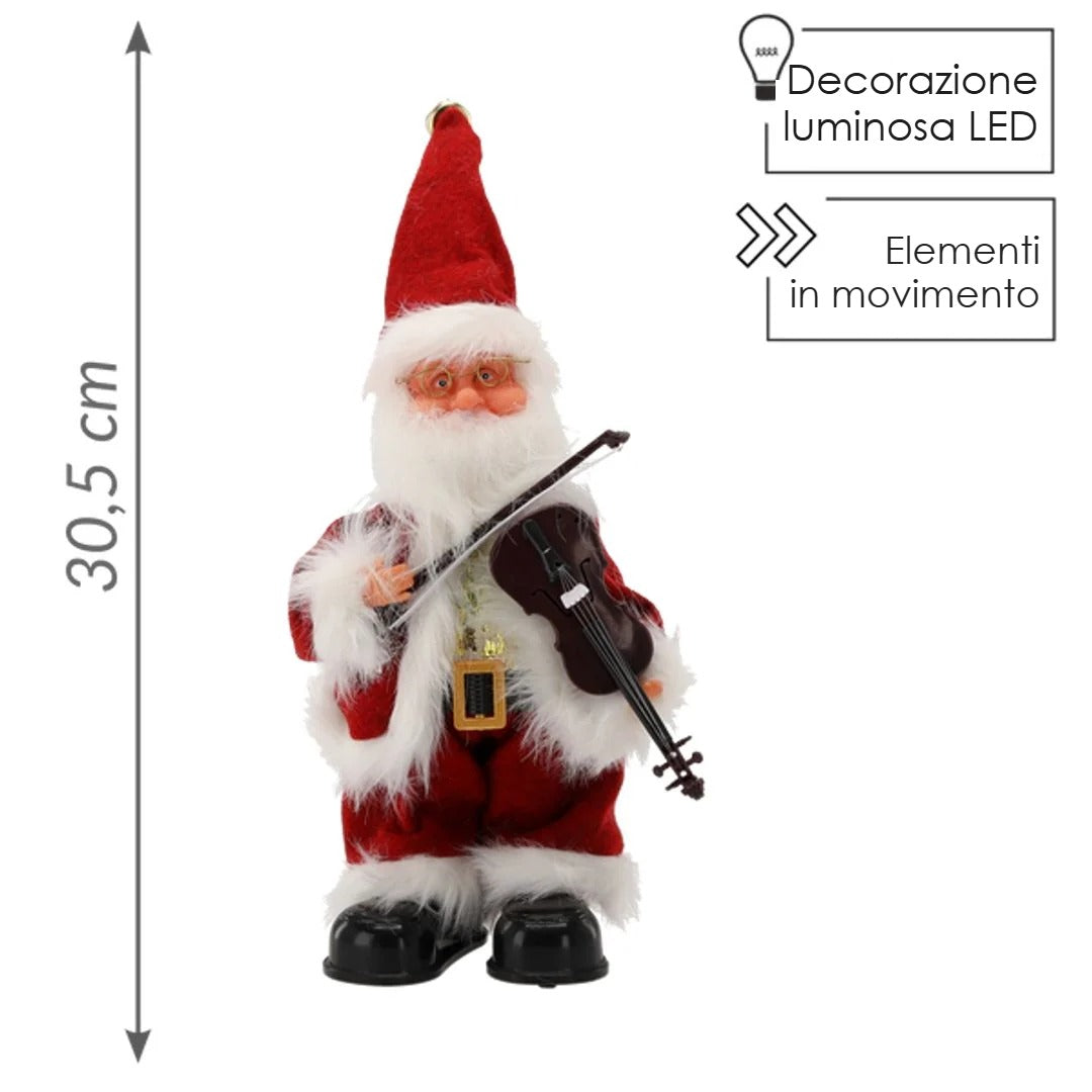 Babbo Natale musicale con violino 30,5 cm
