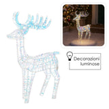 Renna luminosa LED 105 cm iridescente