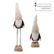Gnomo di Natale gambe regolabili 85-128 cm beige rosso