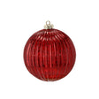 Pallina di Natale in vetro rossa decorata 15 cm