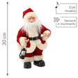 Babbo Natale con lanterna che balla e canta 30 cm