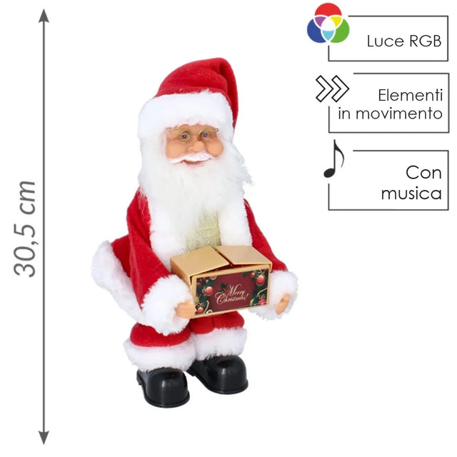Babbo Natale musicale con cassetta Merry Christmas