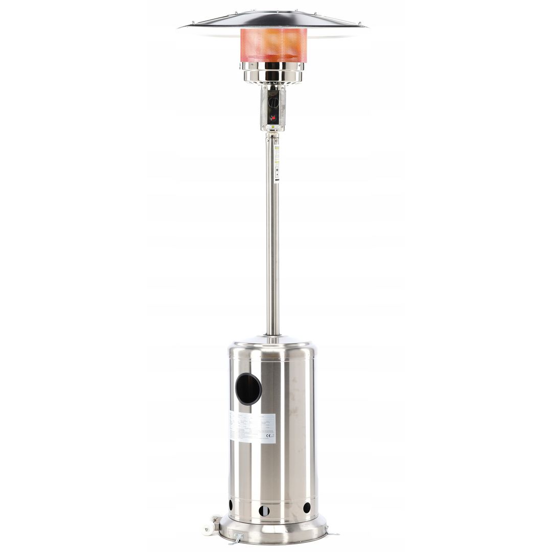 Stufa a fungo a gas 13 kW 221 cm acciaio inox accesa