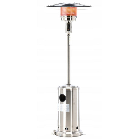 Stufa a fungo a gas 13 kW 221 cm acciaio inox accesa