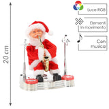 Babbo Natale musicale con sassofono 20 cm