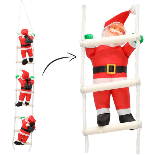 Tre Babbi Natale che salgono la scala 30 cm
