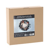 Corona Natalizia Bianca e Verde con Pigne e 40 LED a Batteria