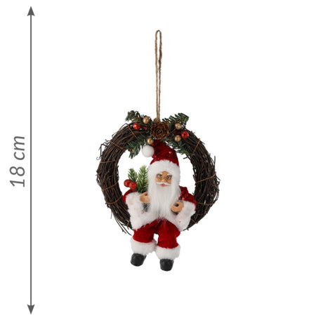 Babbo Natale rosso nella corona 18 cm