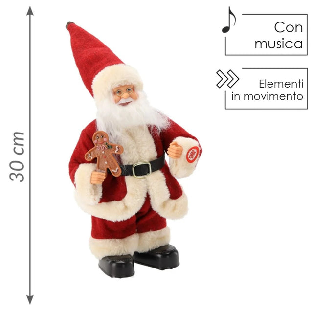 Babbo Natale con pan di zenzero che balla e canta