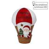 Babbo Natale in mongolfiera Merry Christmas LED