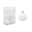Set 6 palline di Natale bianche 6 cm