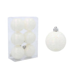 Set 6 palline di Natale bianche 6 cm