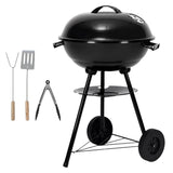 Barbecue a carbone a sfera Alora con coperchio, ruote e set utensili