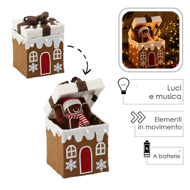 Pan di zenzero nel pacco regalo LED musica