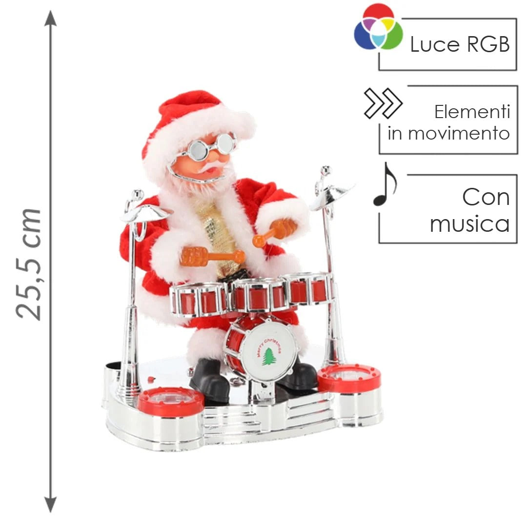 Babbo Natale musicale con batteria 25,5 cm