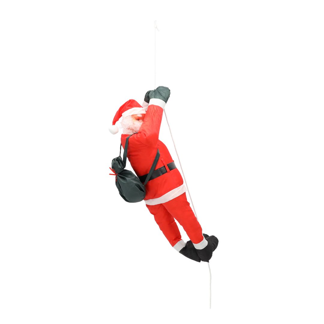Babbo Natale che si Arrampica sulla Corda 90 cm – Decorazione da Esterno