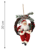 Babbo Natale rosso nella corona 30 cm