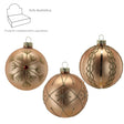 Pallina di Natale in vetro champagne decorata 8 cm