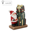 Figura Babbo Natale con regali LED