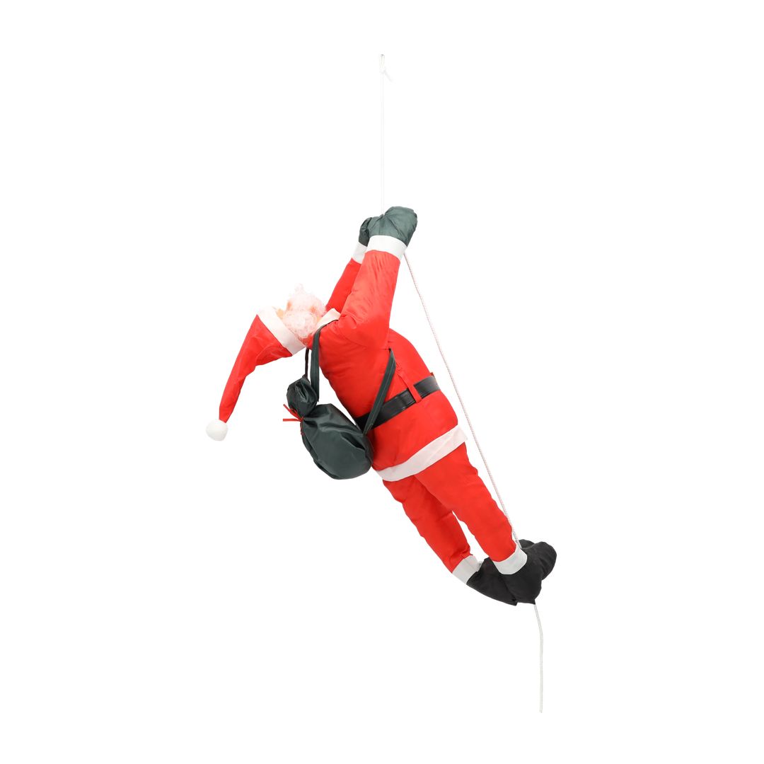 Babbo Natale che si Arrampica sulla Corda 90 cm – Decorazione da Esterno