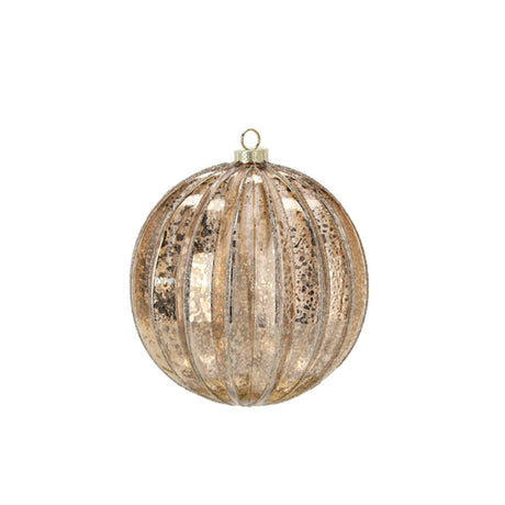 Pallina di Natale in vetro oro decorata 15 cm