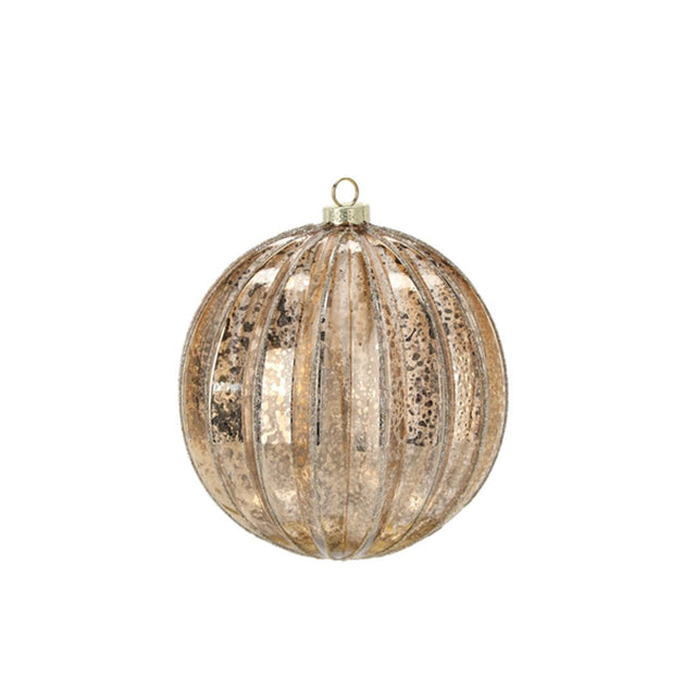 Pallina di Natale in vetro oro decorata 15 cm