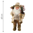 Babbo Natale in piedi con sci beige marrone 60 cm