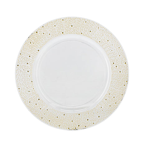 Sottopiatto trasparente con gocce oro 33 cm