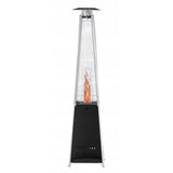 Stufa a gas a piramide 13 kW 227 cm con fiamma visibile accesa