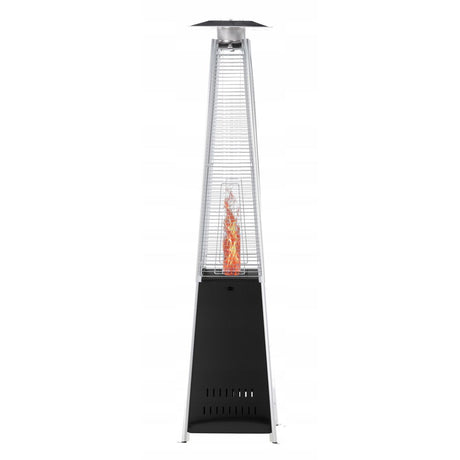 Stufa a gas a piramide 13 kW 227 cm con fiamma visibile accesa