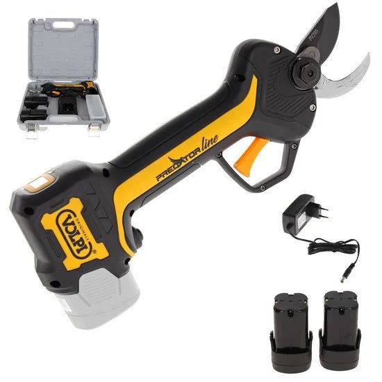 Forbici Da Potatura a Batteria Volpi PV295 14,4V Brushless Con Display Taglio 25mm