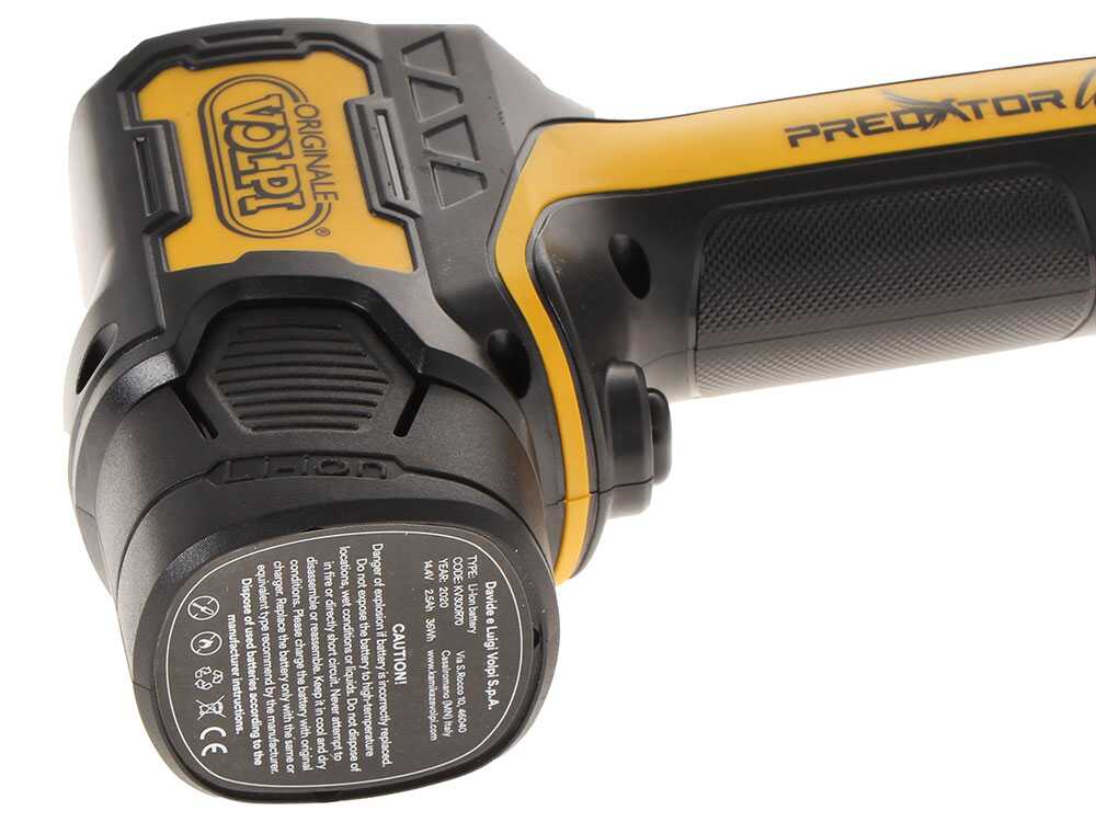 Forbici Da Potatura a Batteria Volpi PV295 14,4V Brushless Con Display Taglio 25mm