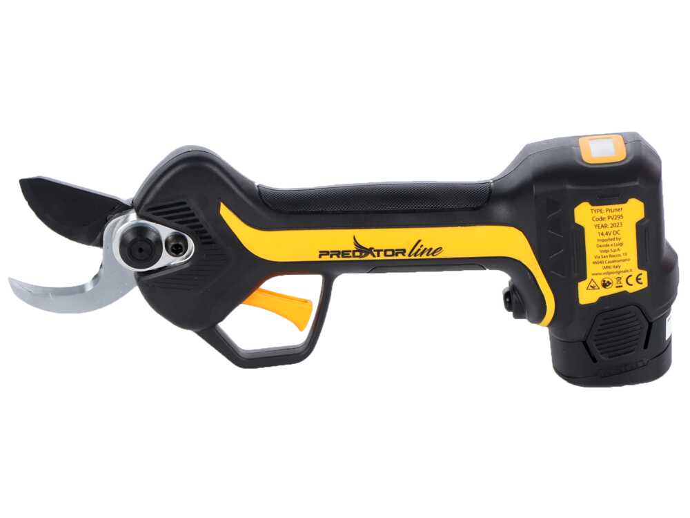 Forbici Da Potatura a Batteria Volpi PV295 14,4V Brushless Con Display Taglio 25mm