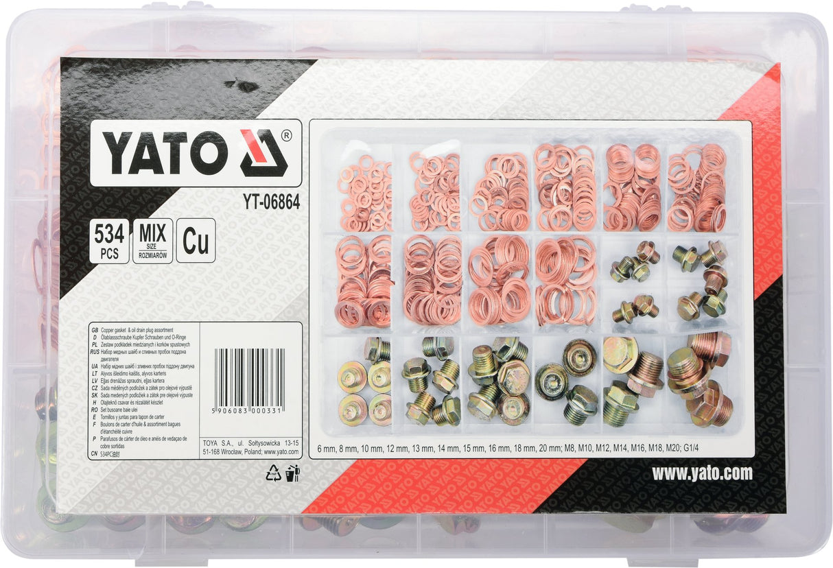 Set di Viti e Guarnizioni per Coppa dell’Olio – 534 Pezzi Yato