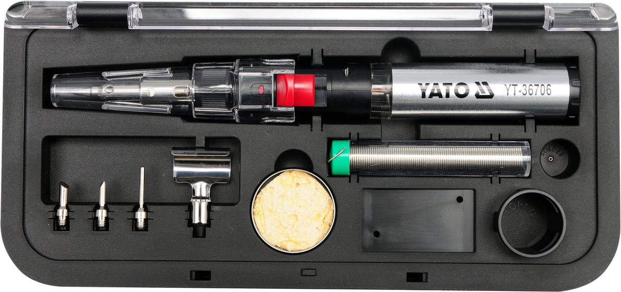 Saldatore a Gas Yato 3 in 1 con Torcia e Accensione Piezoelettrica