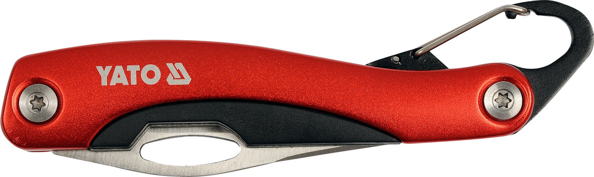 Coltello Pieghevole con Moschettone e Lama Bowie in Acciaio Inox Yato