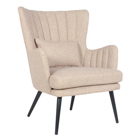 Fauteuil fauteuil de salon - modèle Charlie - coloris beige en tissu