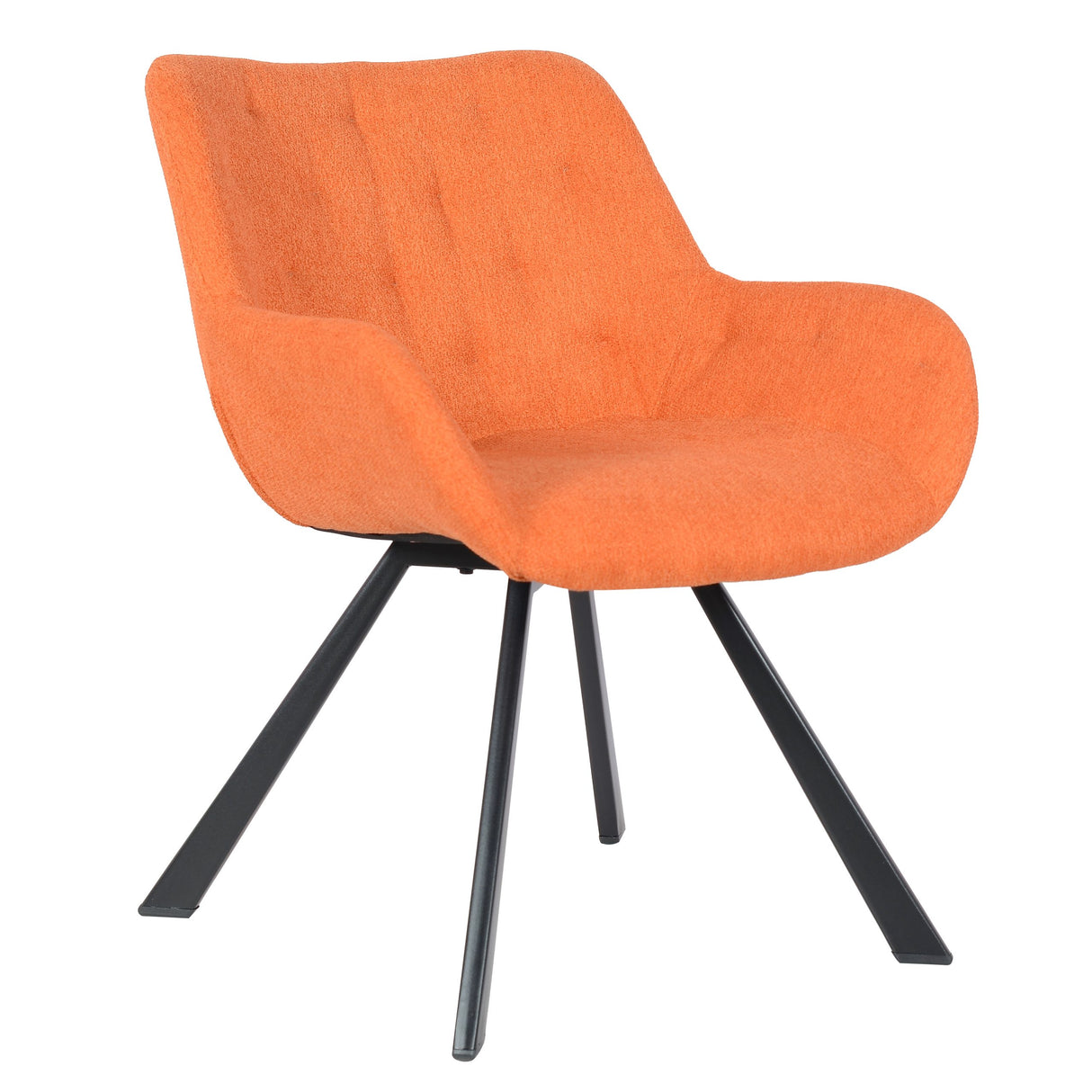 Fauteuil de salon modèle Jake en tissu - Orange 