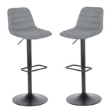 2 Tabourets de Bar Nouveauté 2021 Modèle Helsinki - Gris foncé / Noir - Tissu