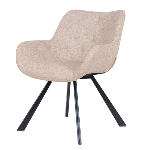 Fauteuil de salon modèle Jake en tissu - Beige