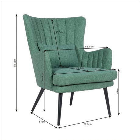 Sedia Alora Charlie – Verde mare – Tessuto