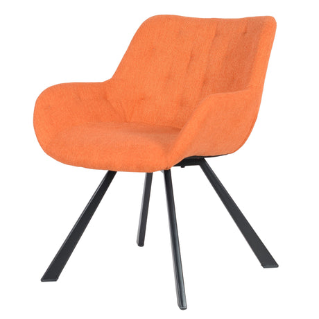 Fauteuil de salon modèle Jake en tissu - Orange 