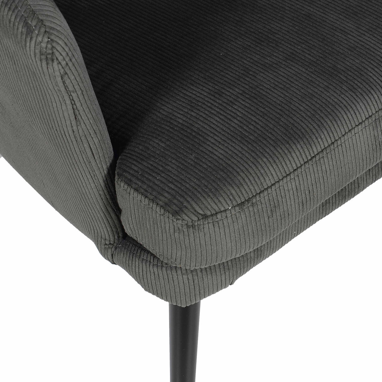 Chaise Alora Charlie – Gris foncé – Tissu côtelé 