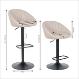 2 Pièces Tabouret de Bar nouveauté 2021 modèle Berlin - Beige